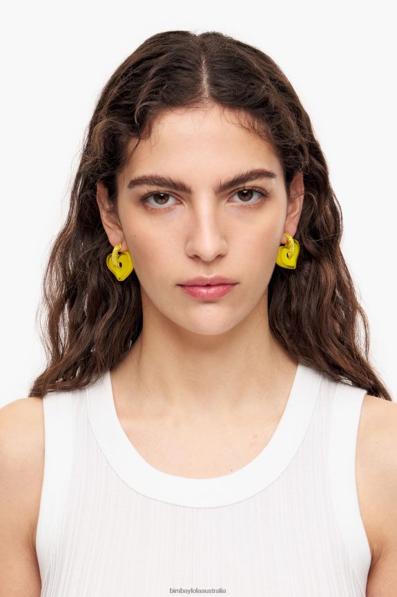 Accessories 4062VZ753 Yellow Bimba Y Lola Crystal Heart Earrings