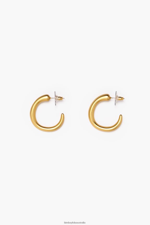 Accessories 4062VZ760 Gold Bimba Y Lola Matte en Maxi Hoop Earrings