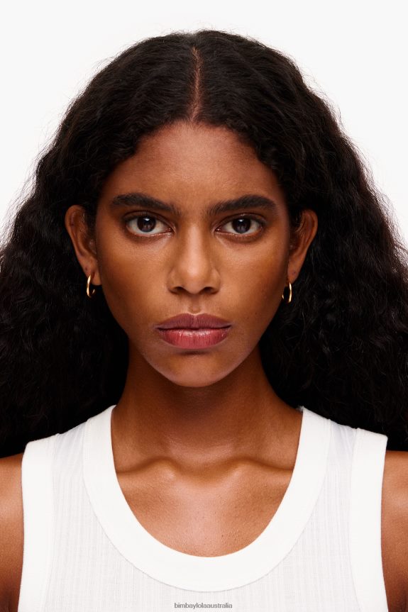 Accessories 4062VZ762 Gold Bimba Y Lola Matte en Hoop Earrings