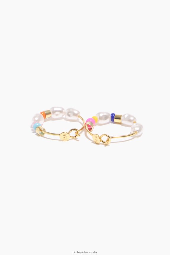 Accessories 4062VZ771 Multicolored Pearls And Beads Bimba Y Lola Hoop Earrings