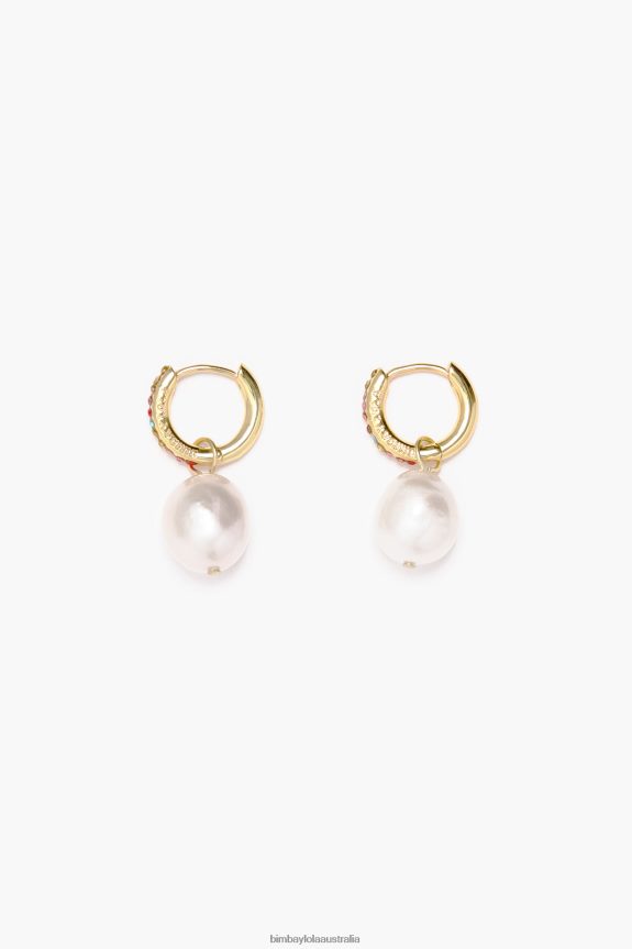 Accessories 4062VZ782 Multicolor Bimba Y Lola Pearl Mini Hoop Earrings