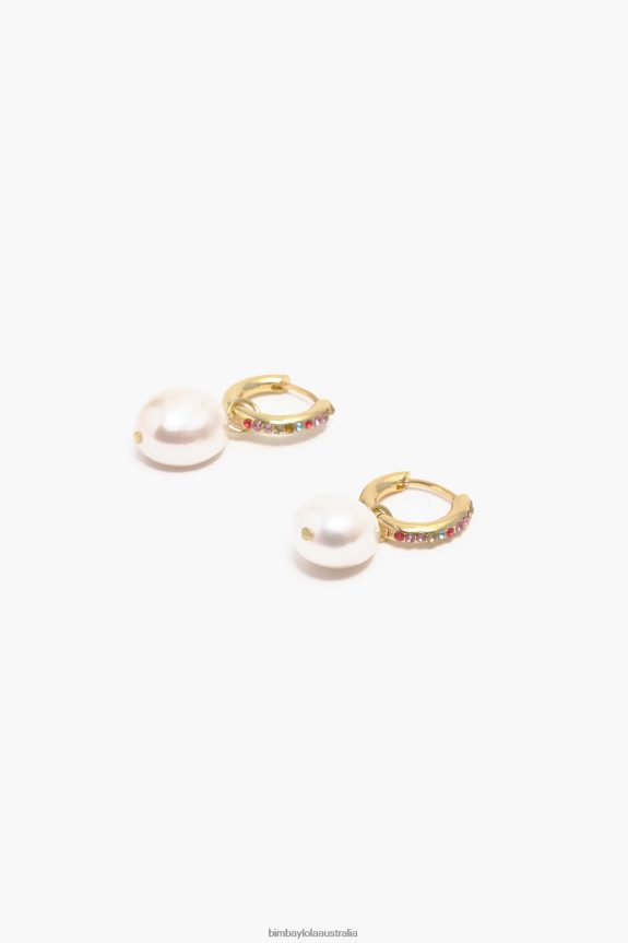 Accessories 4062VZ782 Multicolor Bimba Y Lola Pearl Mini Hoop Earrings