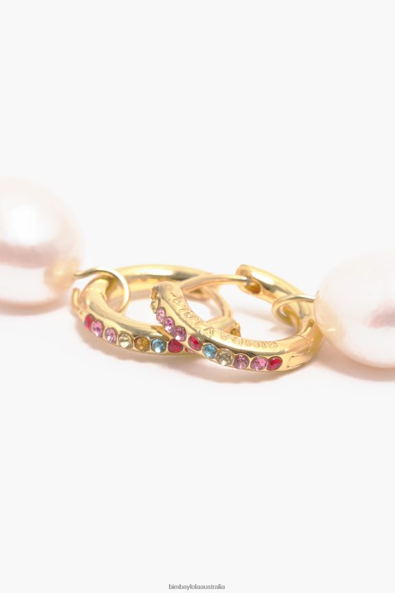 Accessories 4062VZ782 Multicolor Bimba Y Lola Pearl Mini Hoop Earrings