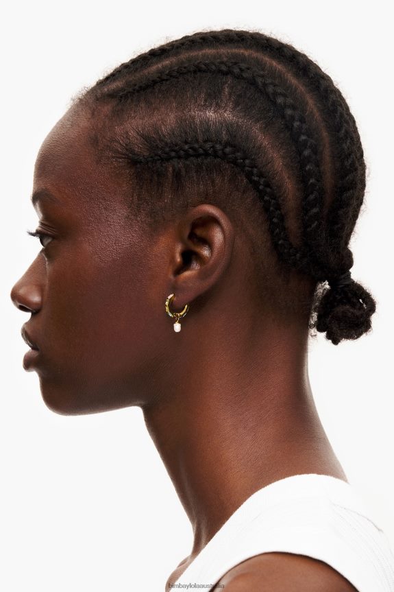 Accessories 4062VZ784 Multicolor Bimba Y Lola Crystal Pearl Hoop Earrings
