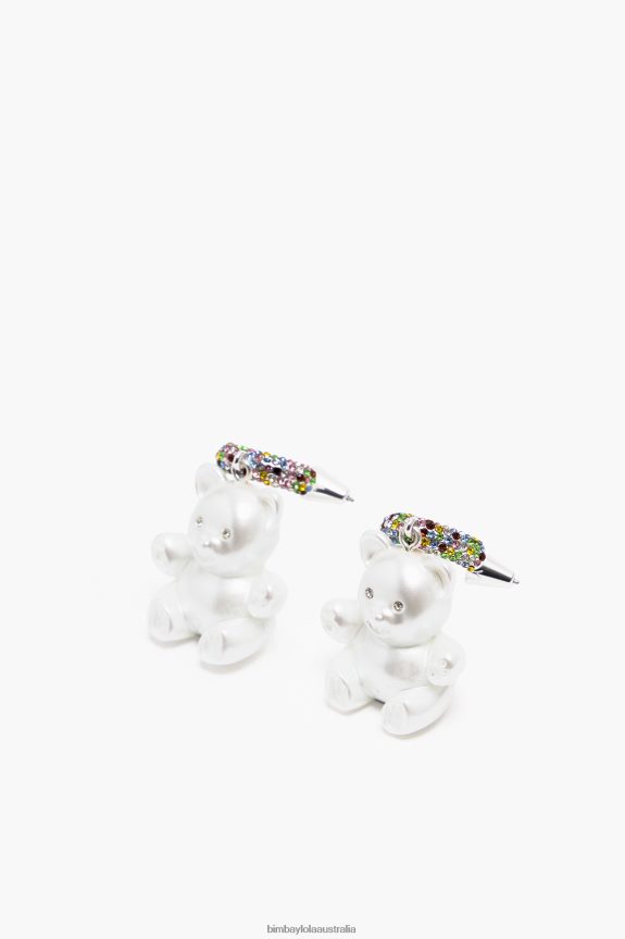 Accessories 4062VZ798 Pearl Bimba Y Lola Long Resin Teddy Bear Earrings