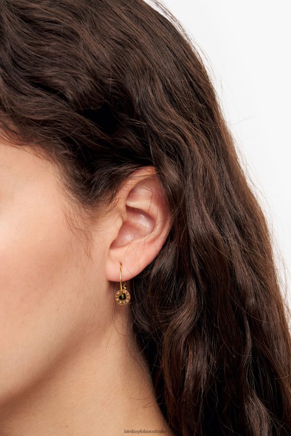 Accessories 4062VZ805 Golden Bimba Y Lola Heart Logo Hoop Earrings