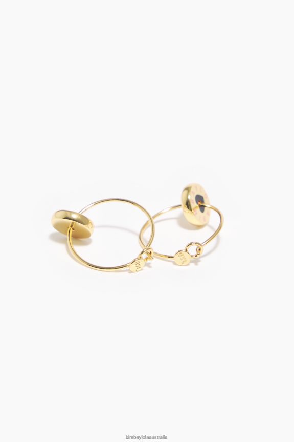 Accessories 4062VZ805 Golden Bimba Y Lola Heart Logo Hoop Earrings