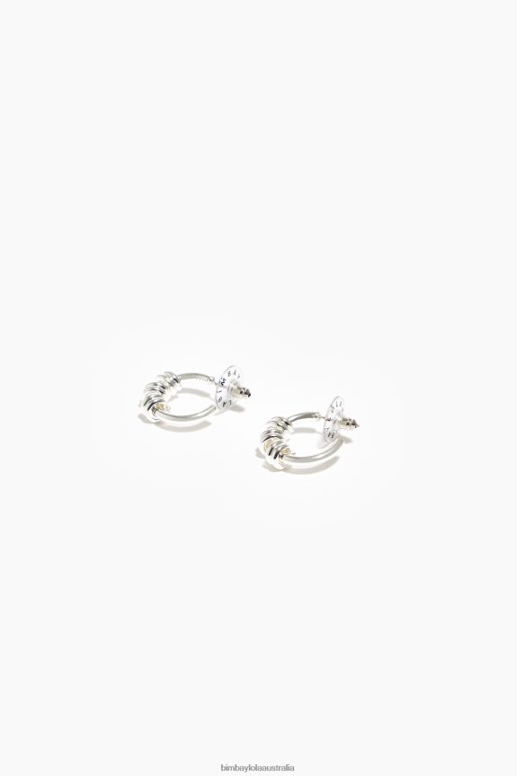 Accessories 4062VZ816 Silver Bimba Y Lola Spiral Mini Hoop Earrings