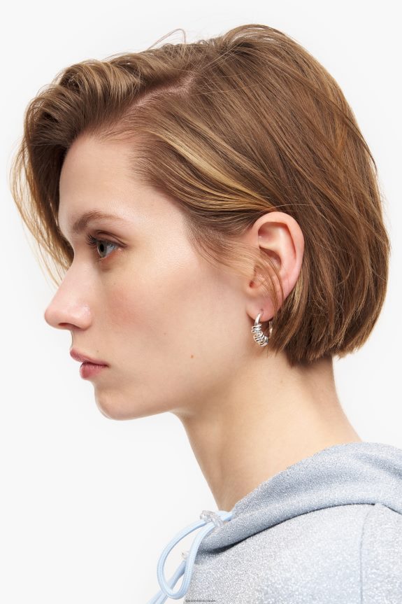 Accessories 4062VZ816 Silver Bimba Y Lola Spiral Mini Hoop Earrings