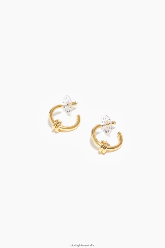 Accessories 4062VZ818 Golden Bimba Y Lola Spiral Mini Hoop Earrings