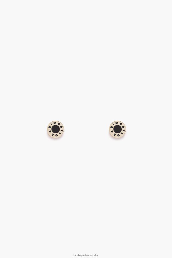 Accessories 4062VZ826 Black Bimba Y Lola Logo Button Earrings
