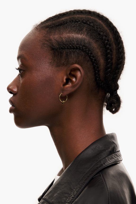 Accessories 4062VZ827 Black Bimba Y Lola Enamel Logo Hoop Earrings