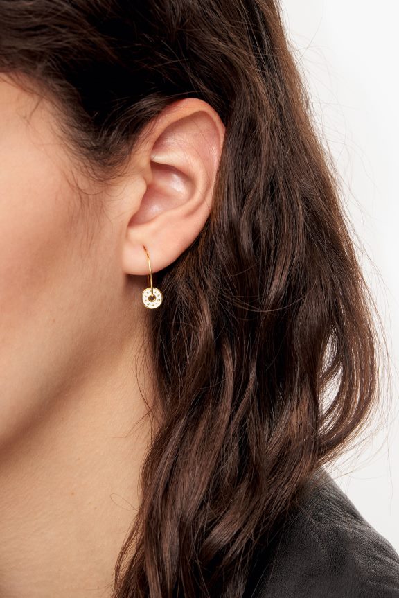 Accessories 4062VZ828 White Bimba Y Lola Enamel Logo Hoop Earrings