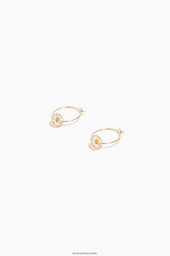 Accessories 4062VZ828 White Bimba Y Lola Enamel Logo Hoop Earrings