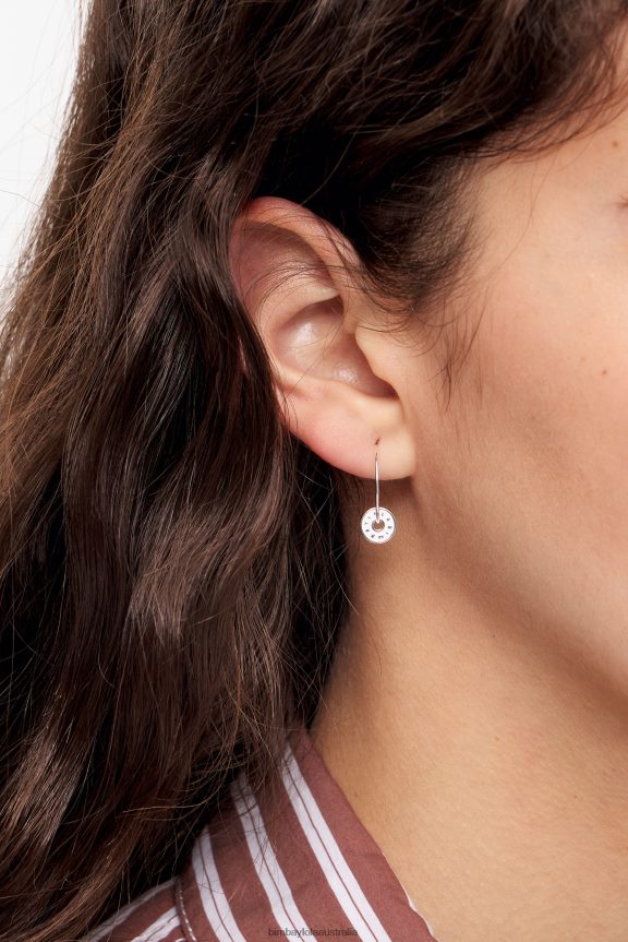 Accessories 4062VZ830 White Bimba Y Lola Enamel Logo Hoop Earrings