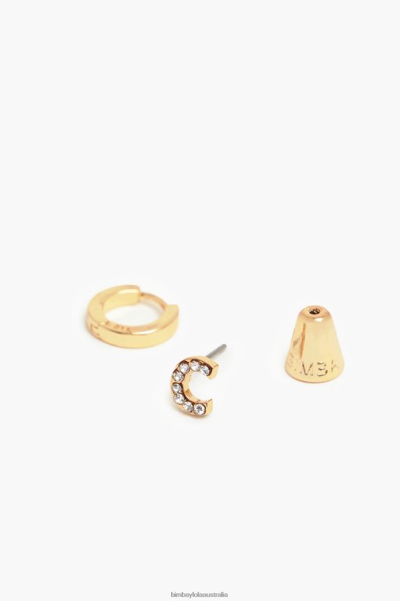 Accessories 4062VZ839 C Bimba Y Lola Letter Mini Hoop Earrings
