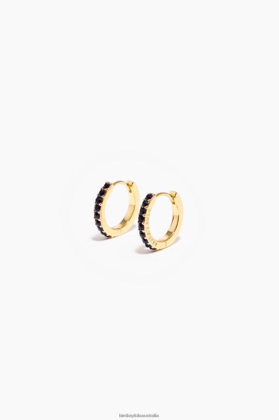 Accessories 4062VZ851 Black Bimba Y Lola Crystal Midi Hoop Earrings