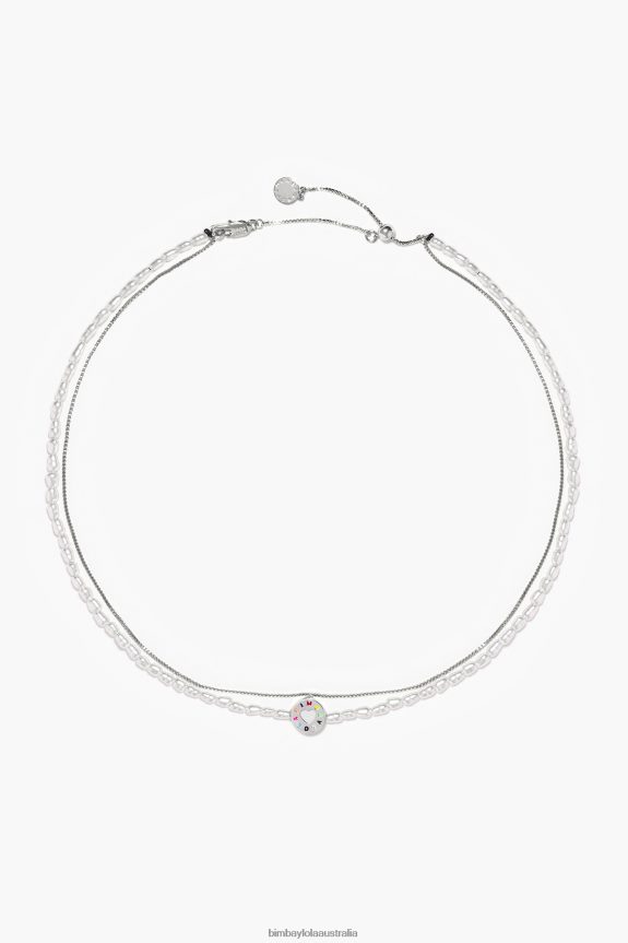 Accessories 4062VZ665 Silver Bimba Y Lola Short Golden Necklace