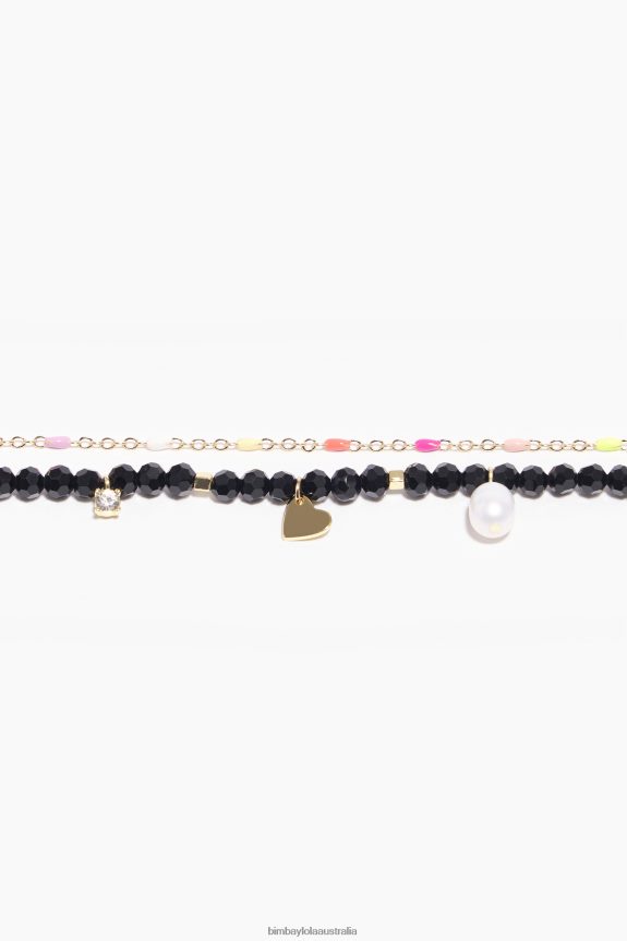 Accessories 4062VZ689 Golden Bimba Y Lola Chain Faceted Crystal Necklace