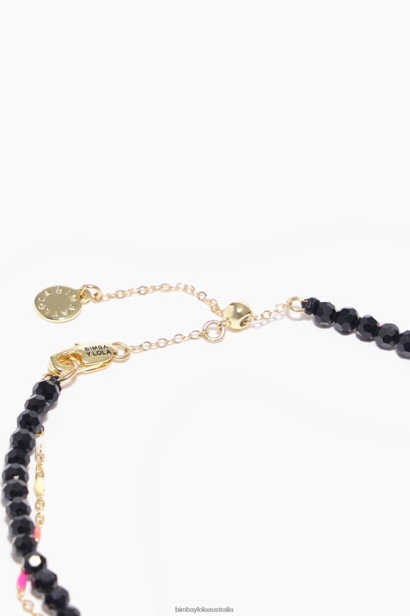 Accessories 4062VZ689 Golden Bimba Y Lola Chain Faceted Crystal Necklace