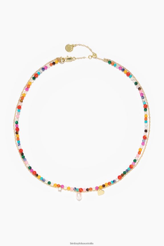 Accessories 4062VZ690 Multicolor Bimba Y Lola Chain And Natural Stones Necklace