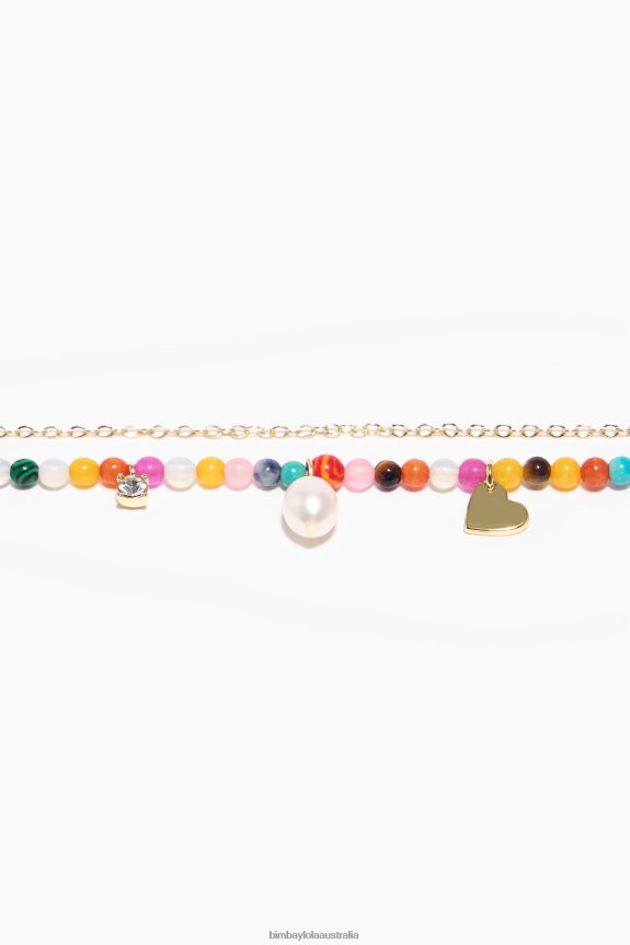 Accessories 4062VZ690 Multicolor Bimba Y Lola Chain And Natural Stones Necklace