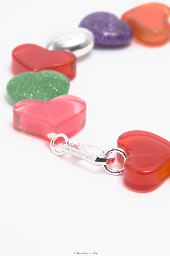 Accessories 4062VZ750 Multicolor Bimba Y Lola Resin Hearts Necklace