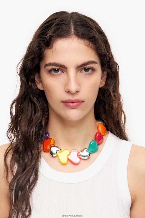 Accessories 4062VZ751 Multicolor Bimba Y Lola Resin Hearts Necklace
