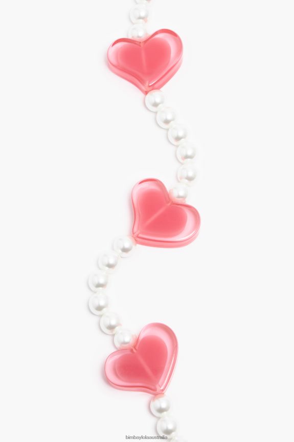 Accessories 4062VZ752 Pink Bimba Y Lola Resin Hearts Necklace