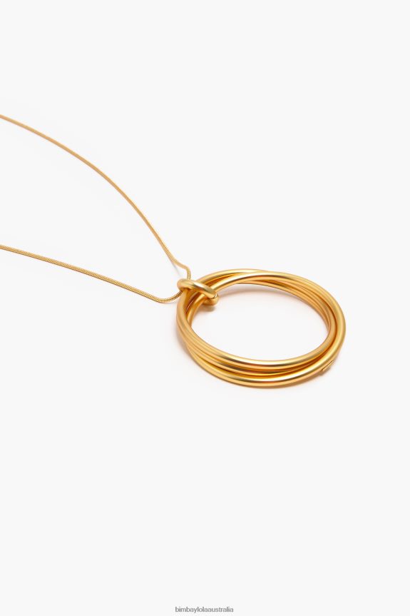 Accessories 4062VZ757 Golden Bimba Y Lola Long Hoop Chain Necklace