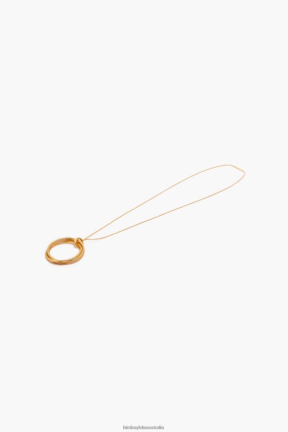 Accessories 4062VZ757 Golden Bimba Y Lola Long Hoop Chain Necklace