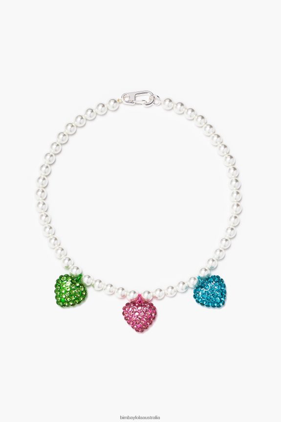 Accessories 4062VZ777 Multicolor Bimba Y Lola Heart Pearls Necklace
