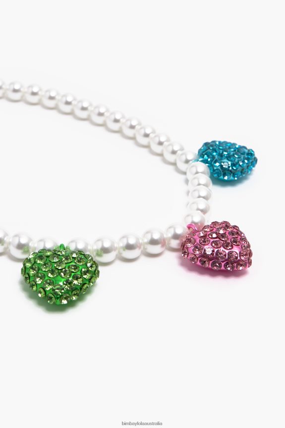 Accessories 4062VZ777 Multicolor Bimba Y Lola Heart Pearls Necklace