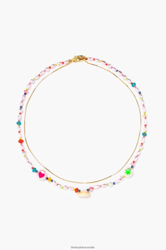 Accessories 4062VZ790 Multicolor Crystal Bimba Y Lola Pearl Necklace
