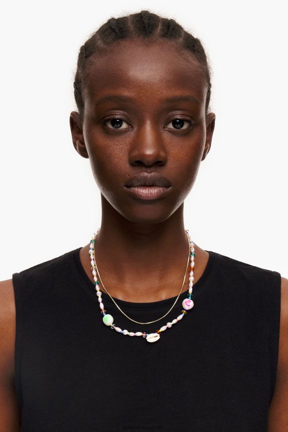 Accessories 4062VZ790 Multicolor Crystal Bimba Y Lola Pearl Necklace