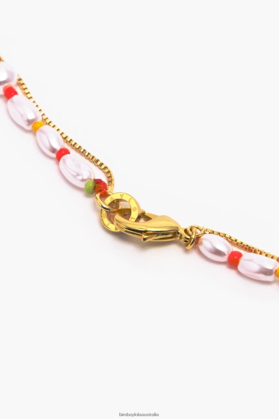 Accessories 4062VZ790 Multicolor Crystal Bimba Y Lola Pearl Necklace