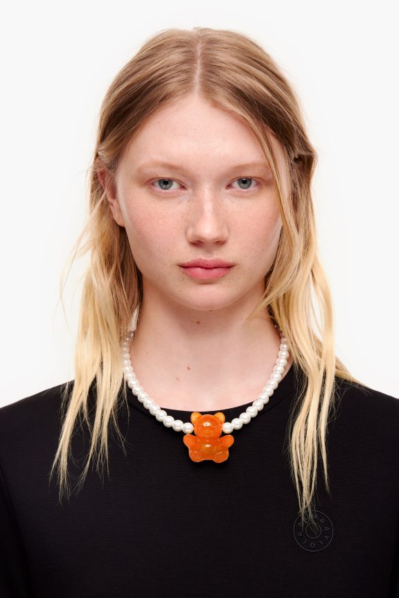 Accessories 4062VZ794 Neon Orange Bimba Y Lola Bear Pearl Necklace
