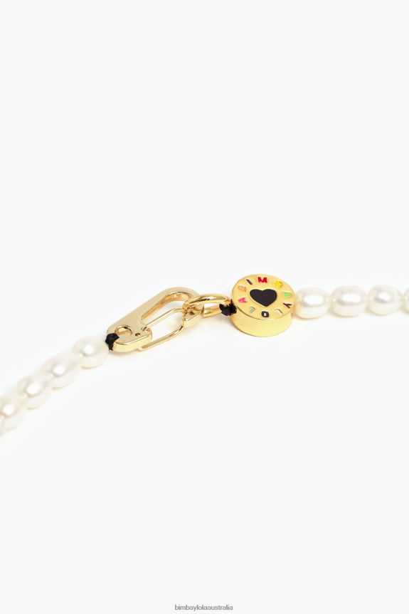 Accessories 4062VZ825 Golden Bimba Y Lola Short Pearl Necklace