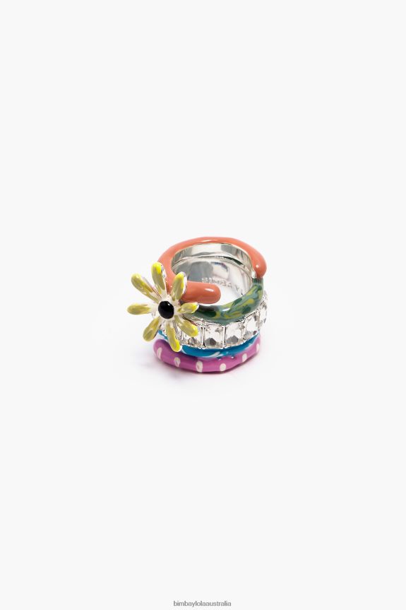 Accessories 4062VZ681 Multicolor Bimba Y Lola Crystal Enamel Ring