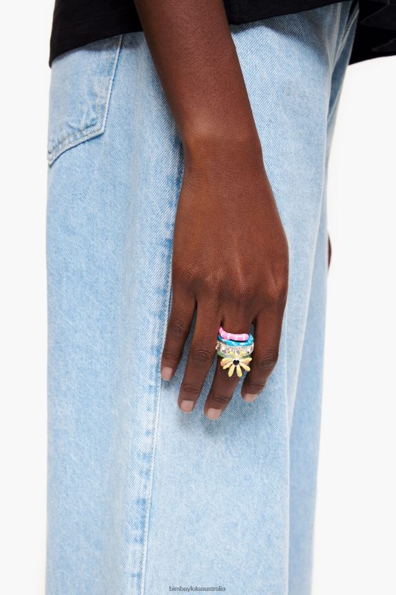 Accessories 4062VZ681 Multicolor Bimba Y Lola Crystal Enamel Ring