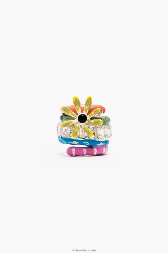 Accessories 4062VZ681 Multicolor Bimba Y Lola Crystal Enamel Ring