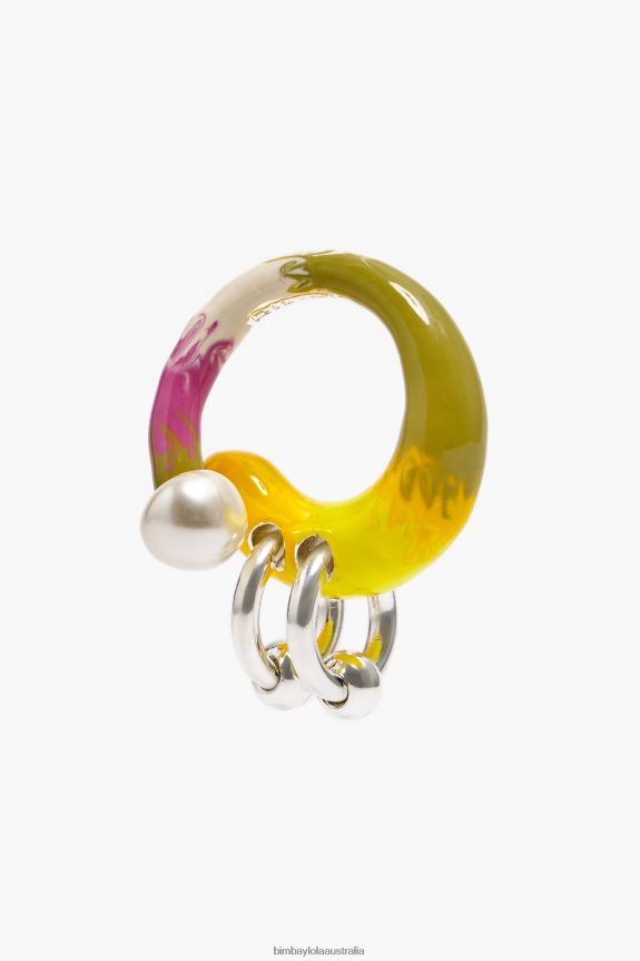 Accessories 4062VZ682 Multicolor Bimba Y Lola Enamel Pearl Ring