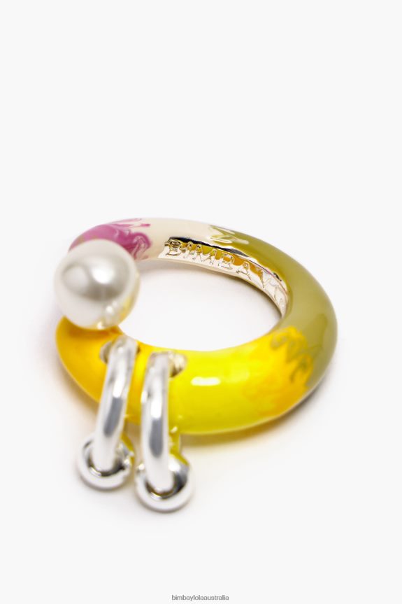 Accessories 4062VZ682 Multicolor Bimba Y Lola Enamel Pearl Ring