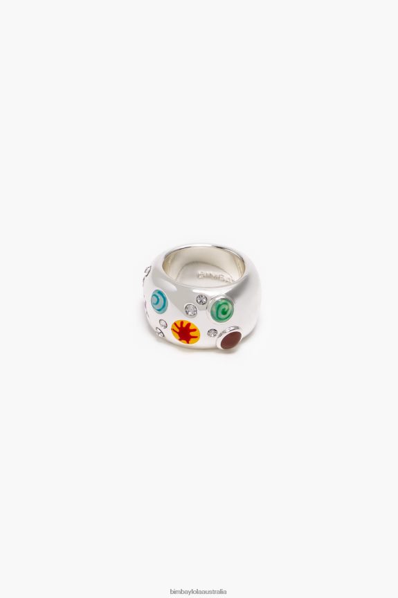 Accessories 4062VZ683 Multicolor Bimba Y Lola Crystal Enamel Ring
