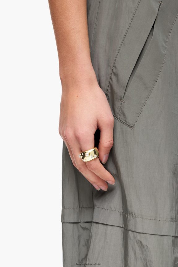 Accessories 4062VZ686 Golden Crystal Bimba Y Lola Pearl Ring