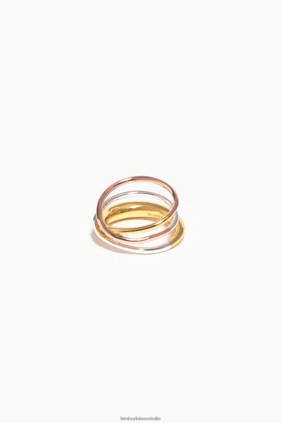 Accessories 4062VZ737 Multigold Bimba Y Lola Crossed Bands Ring