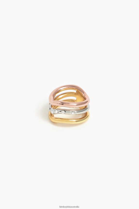 Accessories 4062VZ738 Crystals Bimba Y Lola Three-Tone Ring