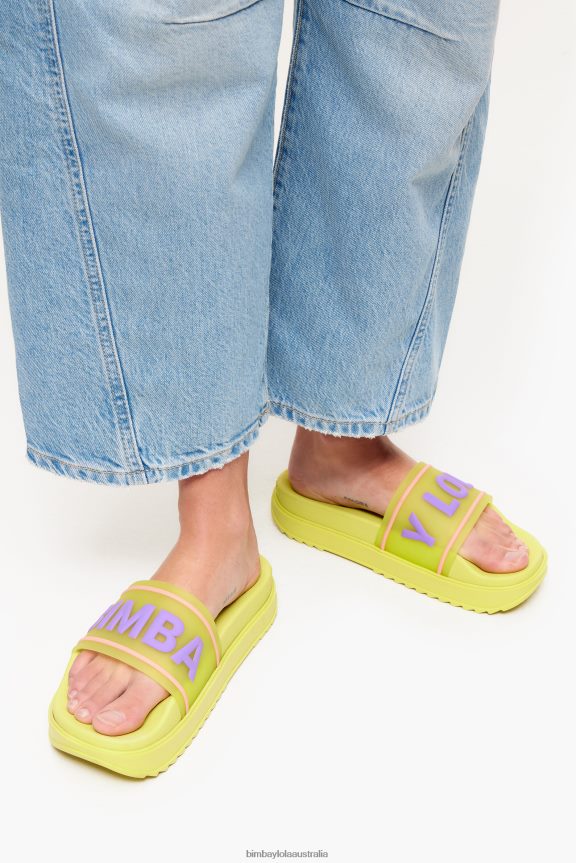 Footwewar 4062VZ589 Yellow Bimba Y Lola Logo Platform Flip-Flop