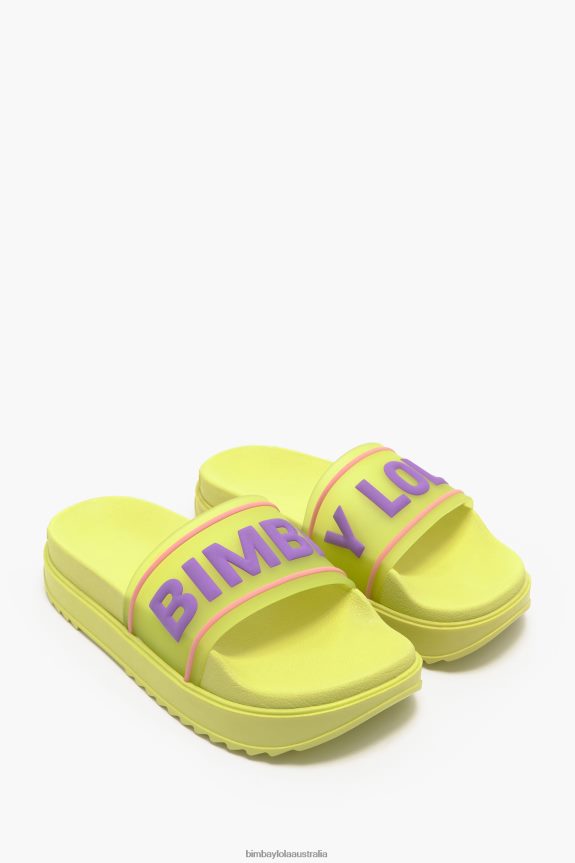 Footwewar 4062VZ589 Yellow Bimba Y Lola Logo Platform Flip-Flop