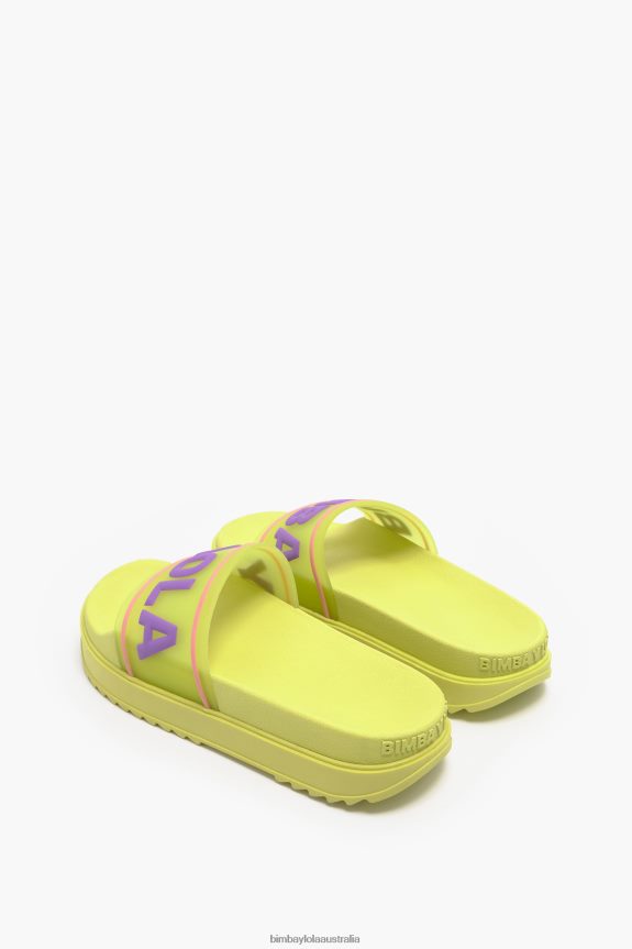 Footwewar 4062VZ589 Yellow Bimba Y Lola Logo Platform Flip-Flop